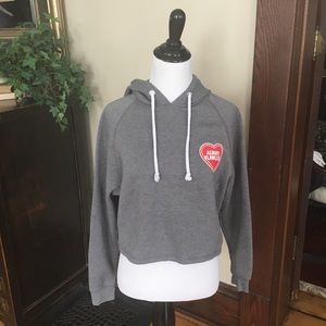 Gray Cropped Hoodie